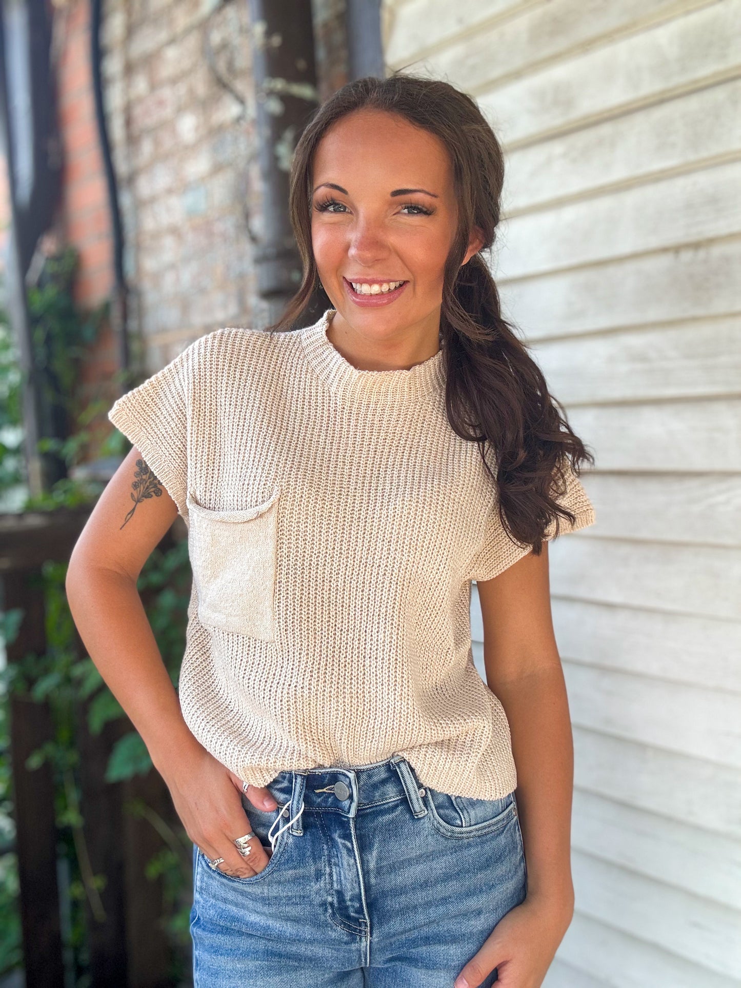 Neutral Ground Top in Cream