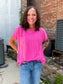 Keep It Casual Top in Hot Pink