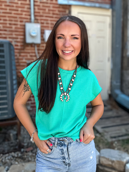 Miller Top in Aqua