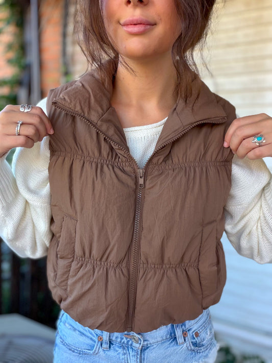 Last Call Cropped Puffer Vest