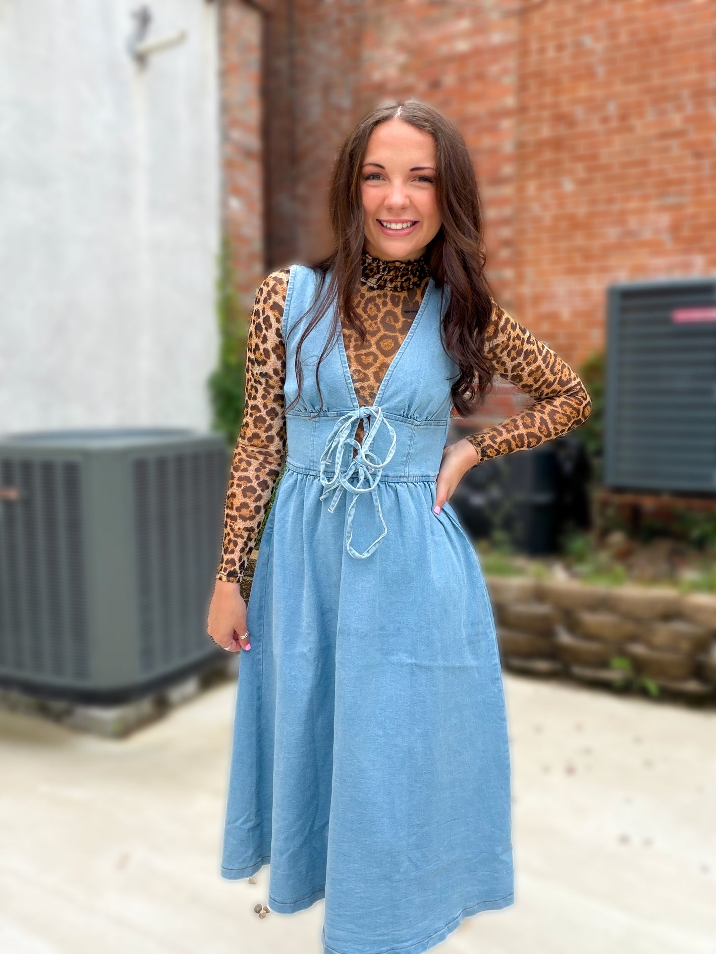 Barefoot in Blue Dress