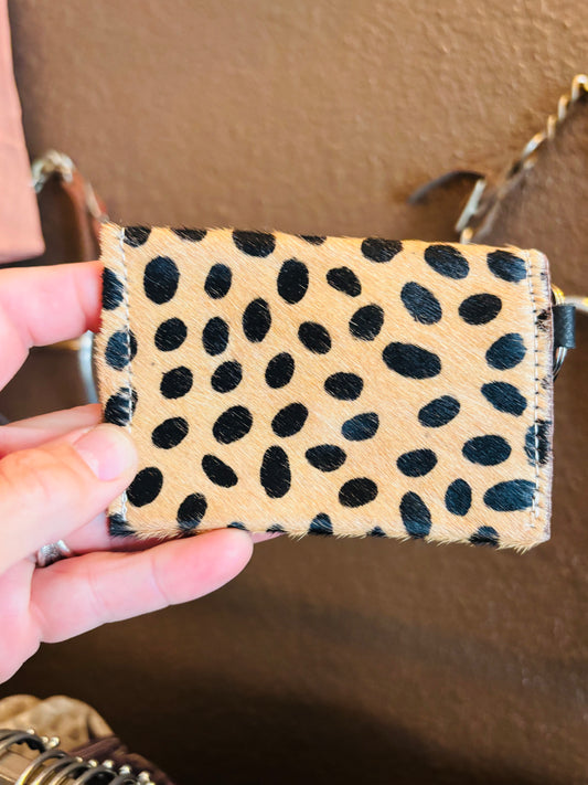 Spotted and Sassy Cowhide Coin Pouch