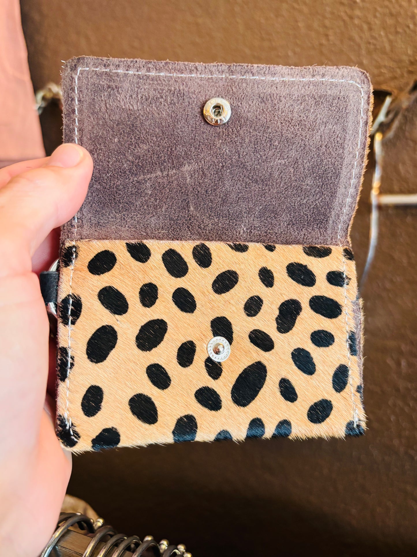 Spotted and Sassy Cowhide Coin Pouch