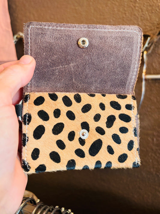 Spotted and Sassy Cowhide Coin Pouch