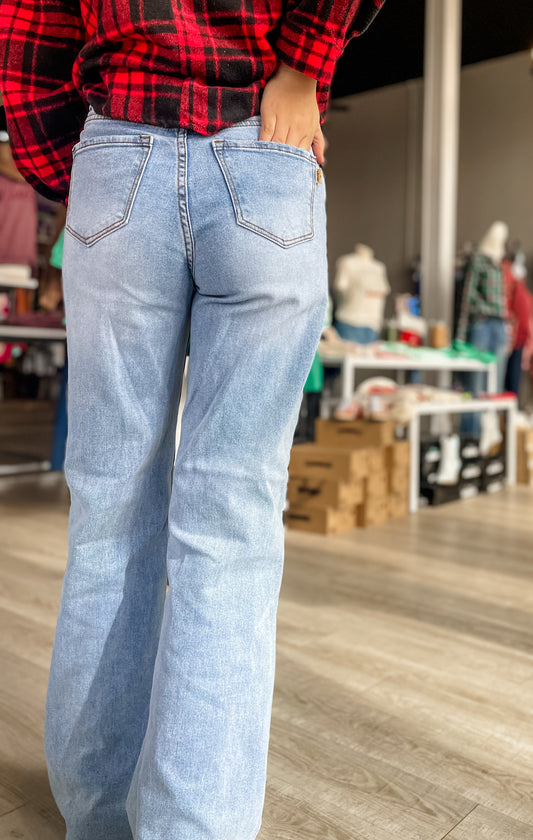 Lola Criss Cross Wide Leg Jeans