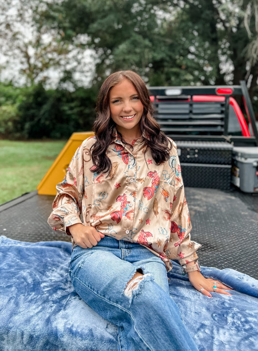 Rodeo Baby Satin Blouse