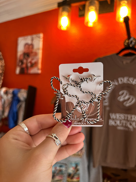 Ranch House Earrings in Silver