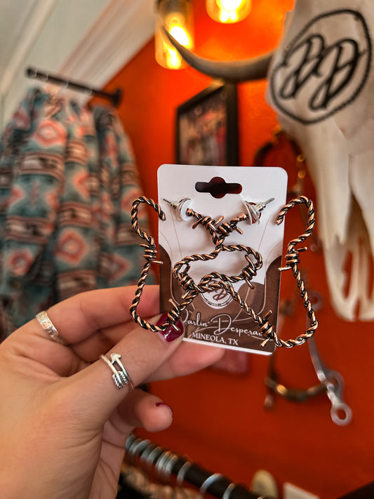 Ranch House Earrings in Copper